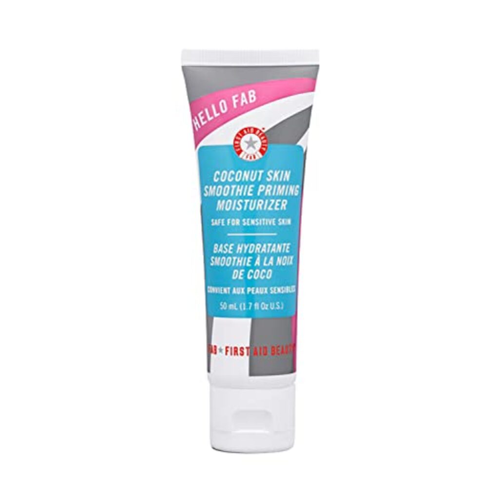 First Aid Beauty Hello FAB Coconut Skin Smoothie Priming Moisturizer, 2-in-1 Moisturizer and Makeup Primer 1.7 Oz.